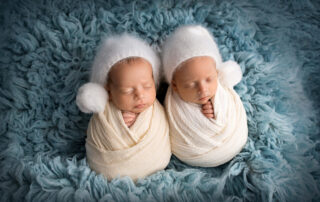 Twin babies in studio