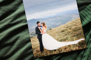 Photo print of bride and groom on lustre paper