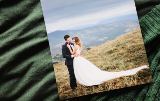 Photo print of bride and groom on lustre paper