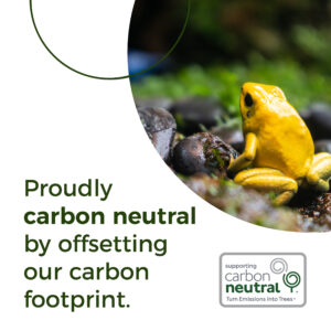 Proudly carbon neutral by offsetting our carbon footprint