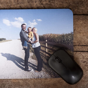 Family on road printed onto computer mouse pad