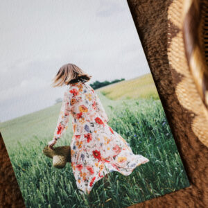 Print of woman in fields paper is matt and textured canson aquarelle rag