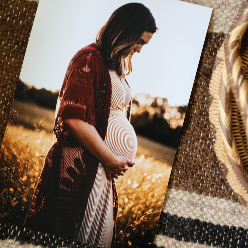 Photo of image printed on kodak lustre paper of pregnant woman